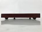 Antique Japanese Wood Lacquered Low Table Brown Serving Tray Ozen Kurumizen L500