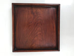 Antique Japanese Wood Lacquered Low Table Brown Serving Tray Ozen Kurumizen L500