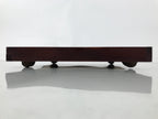 Antique Japanese Wood Lacquered Low Table Brown Serving Tray Ozen Kurumizen L501