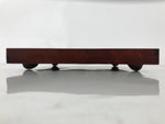 Antique Japanese Wood Lacquered Low Table Brown Serving Tray Ozen Kurumizen L501