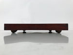 Antique Japanese Wood Lacquered Low Table Brown Serving Tray Ozen Kurumizen L501