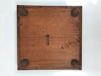 Antique Japanese Wood Lacquered Low Table Brown Serving Tray Ozen Kurumizen L501