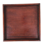 Antique Japanese Wood Lacquered Low Table Brown Serving Tray Ozen Kurumizen L501