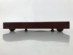 Antique Japanese Wood Lacquered Low Table Brown Serving Tray Ozen Kurumizen L502