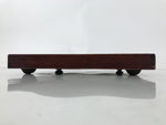 Antique Japanese Wood Lacquered Low Table Brown Serving Tray Ozen Kurumizen L502