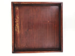 Antique Japanese Wood Lacquered Low Table Brown Serving Tray Ozen Kurumizen L502
