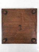 Antique Japanese Wood Lacquered Low Table Brown Serving Tray Ozen Kurumizen L502