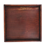 Antique Japanese Wood Lacquered Low Table Brown Serving Tray Ozen Kurumizen L502