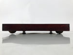 Antique Japanese Wood Lacquered Low Table Brown Serving Tray Ozen Kurumizen L503