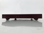 Antique Japanese Wood Lacquered Low Table Brown Serving Tray Ozen Kurumizen L503