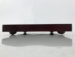 Antique Japanese Wood Lacquered Low Table Brown Serving Tray Ozen Kurumizen L503
