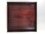 Antique Japanese Wood Lacquered Low Table Brown Serving Tray Ozen Kurumizen L503