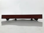 Antique Japanese Wood Lacquered Low Table Brown Serving Tray Ozen Kurumizen L504