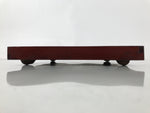 Antique Japanese Wood Lacquered Low Table Brown Serving Tray Ozen Kurumizen L504