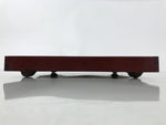 Antique Japanese Wood Lacquered Low Table Brown Serving Tray Ozen Kurumizen L504