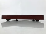 Antique Japanese Wood Lacquered Low Table Brown Serving Tray Ozen Kurumizen L504