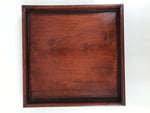 Antique Japanese Wood Lacquered Low Table Brown Serving Tray Ozen Kurumizen L504