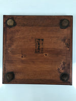 Antique Japanese Wood Lacquered Low Table Brown Serving Tray Ozen Kurumizen L504