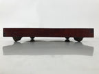 Antique Japanese Wood Lacquered Low Table Brown Serving Tray Ozen Kurumizen L505