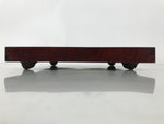 Antique Japanese Wood Lacquered Low Table Brown Serving Tray Ozen Kurumizen L505