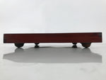 Antique Japanese Wood Lacquered Low Table Brown Serving Tray Ozen Kurumizen L505