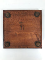 Antique Japanese Wood Lacquered Low Table Brown Serving Tray Ozen Kurumizen L505