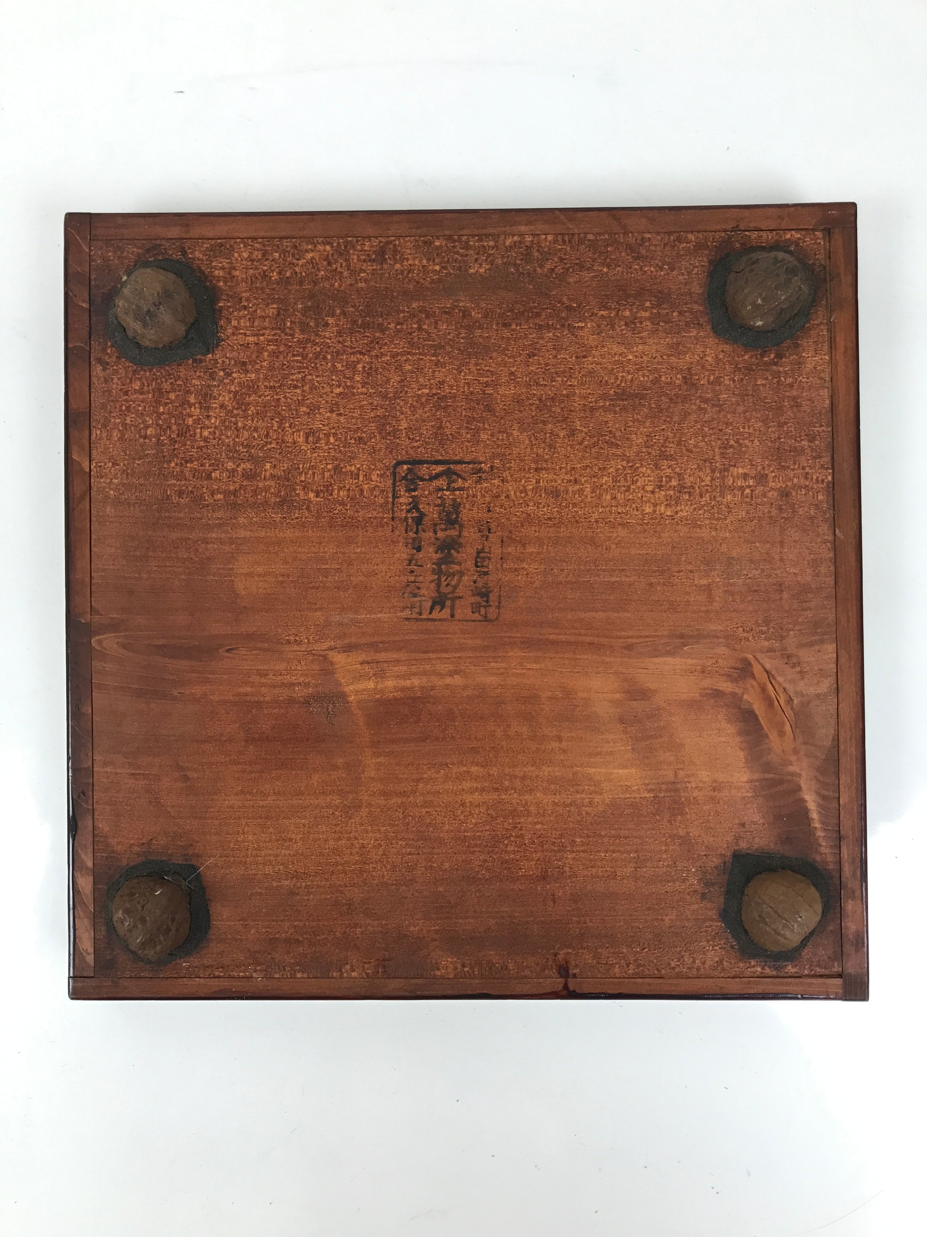 Antique Japanese Wood Lacquered Low Table Brown Serving Tray Ozen Kurumizen L505