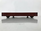Antique Japanese Wood Lacquered Low Table Brown Serving Tray Ozen Kurumizen L506