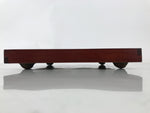 Antique Japanese Wood Lacquered Low Table Brown Serving Tray Ozen Kurumizen L506