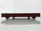 Antique Japanese Wood Lacquered Low Table Brown Serving Tray Ozen Kurumizen L506