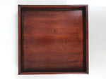 Antique Japanese Wood Lacquered Low Table Brown Serving Tray Ozen Kurumizen L506