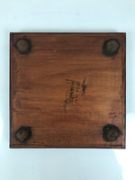 Antique Japanese Wood Lacquered Low Table Brown Serving Tray Ozen Kurumizen L506