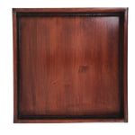 Antique Japanese Wood Lacquered Low Table Brown Serving Tray Ozen Kurumizen L506