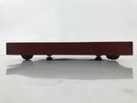 Antique Japanese Wood Lacquered Low Table Brown Serving Tray Ozen Kurumizen L507