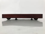 Antique Japanese Wood Lacquered Low Table Brown Serving Tray Ozen Kurumizen L507