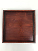 Antique Japanese Wood Lacquered Low Table Brown Serving Tray Ozen Kurumizen L507