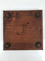 Antique Japanese Wood Lacquered Low Table Brown Serving Tray Ozen Kurumizen L507