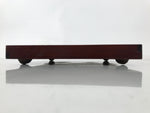 Antique Japanese Wood Lacquered Low Table Brown Serving Tray Ozen Kurumizen L508