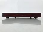 Antique Japanese Wood Lacquered Low Table Brown Serving Tray Ozen Kurumizen L508