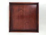 Antique Japanese Wood Lacquered Low Table Brown Serving Tray Ozen Kurumizen L508