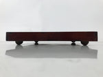Antique Japanese Wood Lacquered Low Table Brown Serving Tray Ozen Kurumizen L509