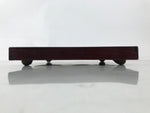Antique Japanese Wood Lacquered Low Table Brown Serving Tray Ozen Kurumizen L509