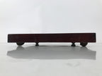 Antique Japanese Wood Lacquered Low Table Brown Serving Tray Ozen Kurumizen L509