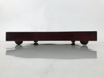 Antique Japanese Wood Lacquered Low Table Brown Serving Tray Ozen Kurumizen L509
