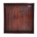 Antique Japanese Wood Lacquered Low Table Brown Serving Tray Ozen Kurumizen L509