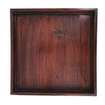 Antique Japanese Wood Lacquered Low Table Brown Serving Tray Ozen Kurumizen L509