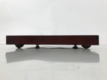 Antique Japanese Wood Lacquered Low Table Brown Serving Tray Ozen Kurumizen L510