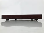 Antique Japanese Wood Lacquered Low Table Brown Serving Tray Ozen Kurumizen L510