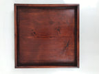 Antique Japanese Wood Lacquered Low Table Brown Serving Tray Ozen Kurumizen L510