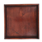 Antique Japanese Wood Lacquered Low Table Brown Serving Tray Ozen Kurumizen L510